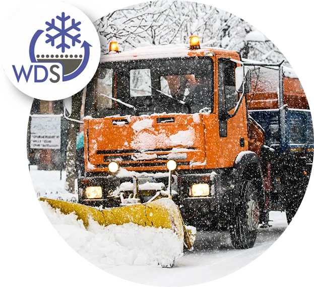 Räumfahrzeug von Winterdienst Schuhmann im Schneeeinsatz